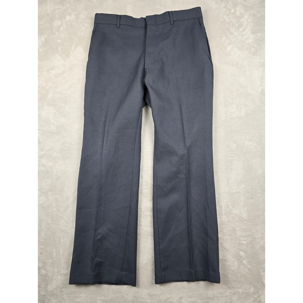 Vintage Unbranded Dress Pants Mens 32x29 Grey Talon Zipper Flat Front Slacks